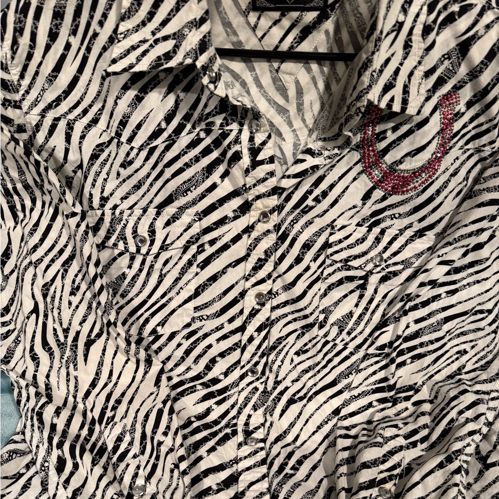 Cowgirl Hardware Zebra Print Shirt